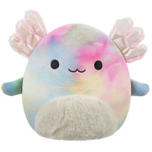 Squishmallows 11-Inch Tinley Rainbow Tie-Dye Axolotl Fantasy Squad Rainbow | 317-SPTIEO