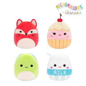 Squishmallows Micromallows 4-Pack - Fifi Fox, Henry Turtle, Melly Milk Carton, Clara Cupcake Multi Packs Multicolor | 160-CDAUMI