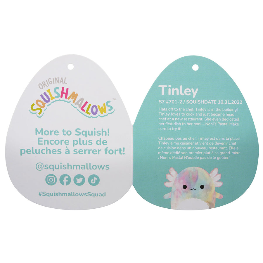 Squishmallows 11-Inch Tinley Rainbow Tie-Dye Axolotl Fantasy Squad Rainbow | 317-SPTIEO