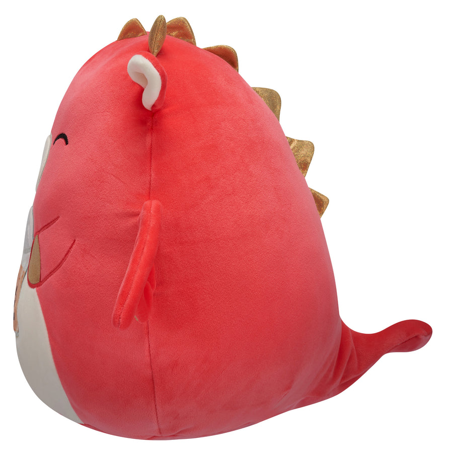 Squishmallows 12-Inch Baiden Dragon with Boba Drink Seasonal Squad Red | 850-LKBGMD