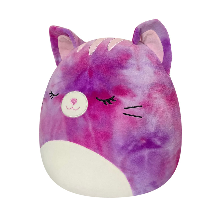 Squishmallows 14-Inch Caeli Tie-Dye Tabby Cat Fantasy Squad Purple | 913-QIAXUS