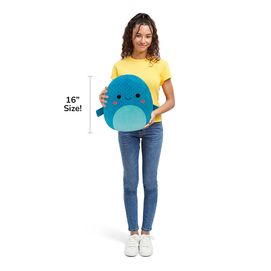 Squishmallows 16-Inch Refalo Pufferfish Sealife Squad Blue | 072-EBKGYI