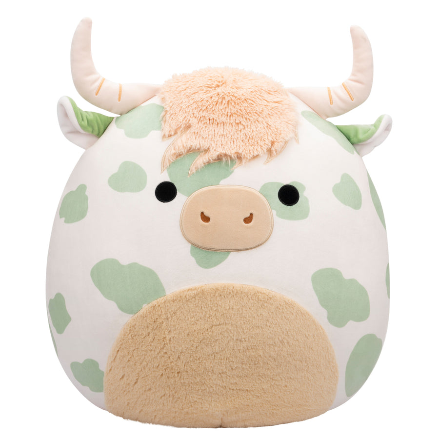 Squishmallows 20-Inch Celestino Sage Spotted Highland Cow Fantasy Squad Green | 952-YNOBRD