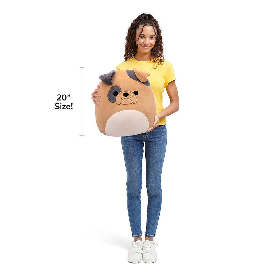 Squishmallows 20-Inch Loafer Bulldog Buddy Squad Brown | 318-ESUKGI