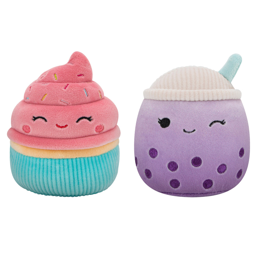 Squishmallows 2-Pack Squeaky Plush Dog Toy (Sweets - Poplina & Diedre) Dog Toy Red / Purple | 736-TBYUWD