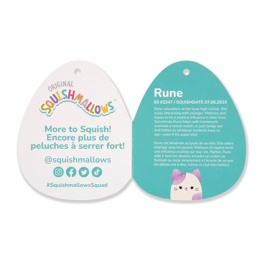 Squishmallows 5-Inch Rune Velvet Cat Fantasy Squad White | 598-FLRDPY