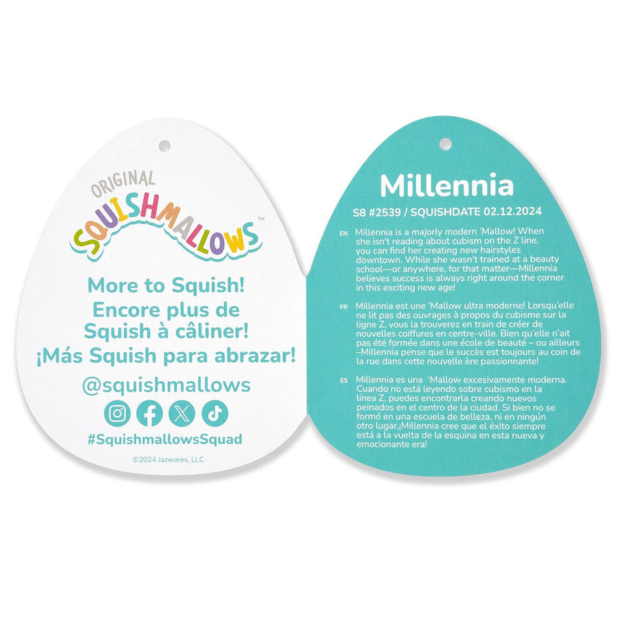 Squishmallows 8-Inch Millennia Bat with Velvet Accents Fantasy Squad Grey | 852-LDHVBK