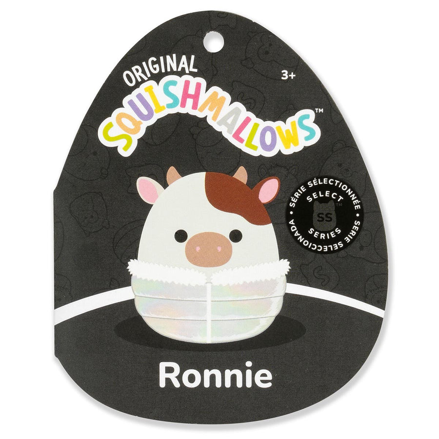 Squishmallows 8-Inch Ronnie the Cow in Puffer Jacket Food Squad White | 450-JOKLUG