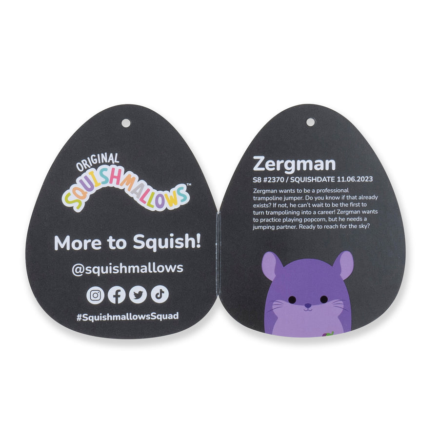 Squishmallows 8-Inch Zergman Grape Scented Chinchilla Fusion Squad Purple | 098-OLXIGY