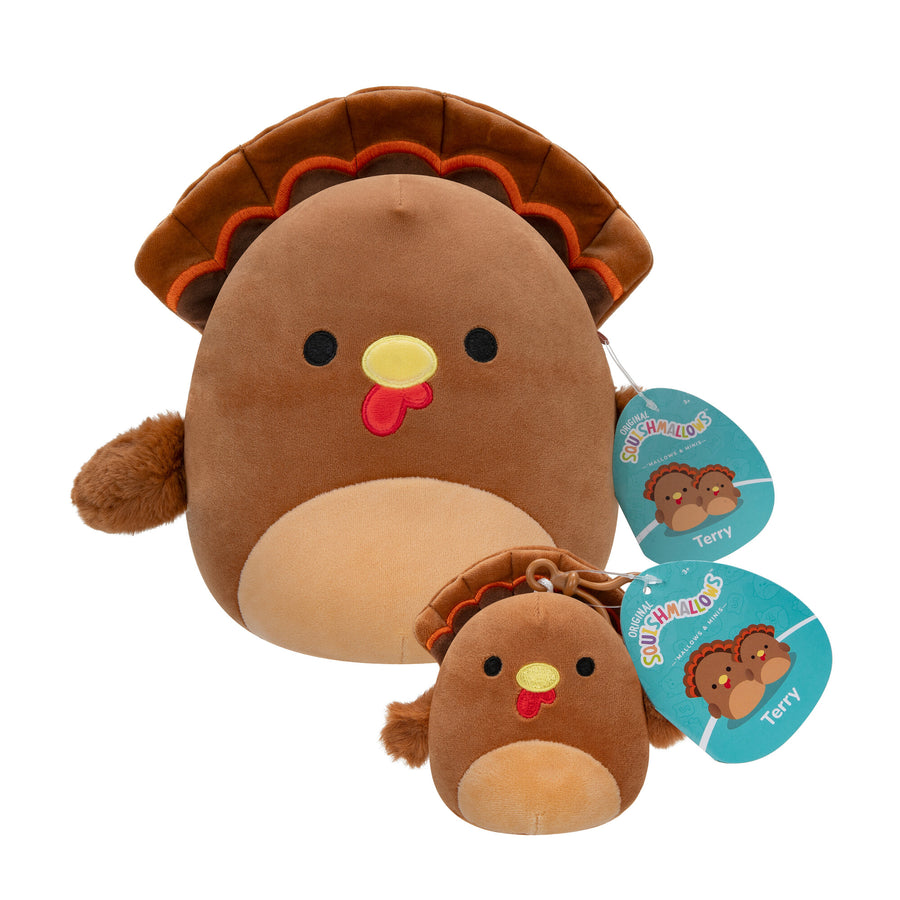 Squishmallows 8-Inch and 3.5-Inch Terry Turkey 2-Pack Multi Packs Multicolor | 143-VQPXMD