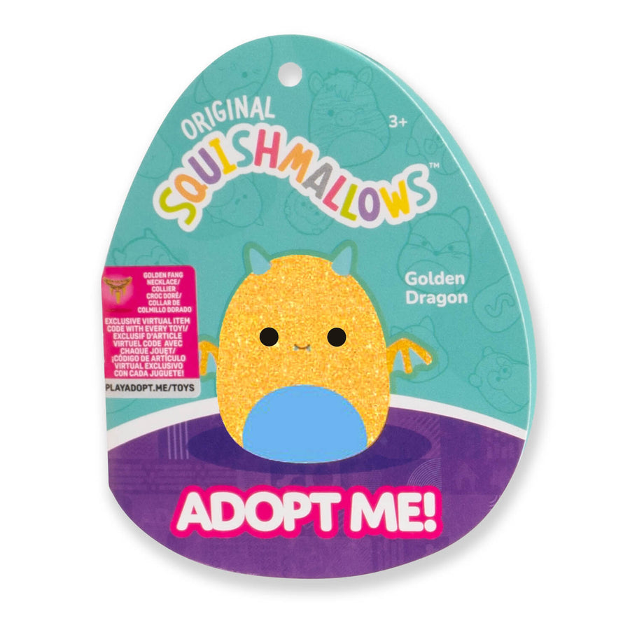 Squishmallows Adopt Me! 8-Inch Golden Dragon Plush Adopt Me Yellow | 174-HMWRZE