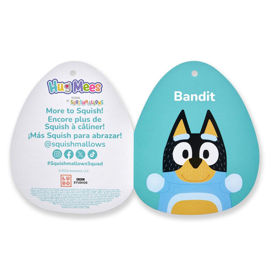Squishmallows Bluey 10-Inch Bandit HugMees Blue | 203-GYOHZE