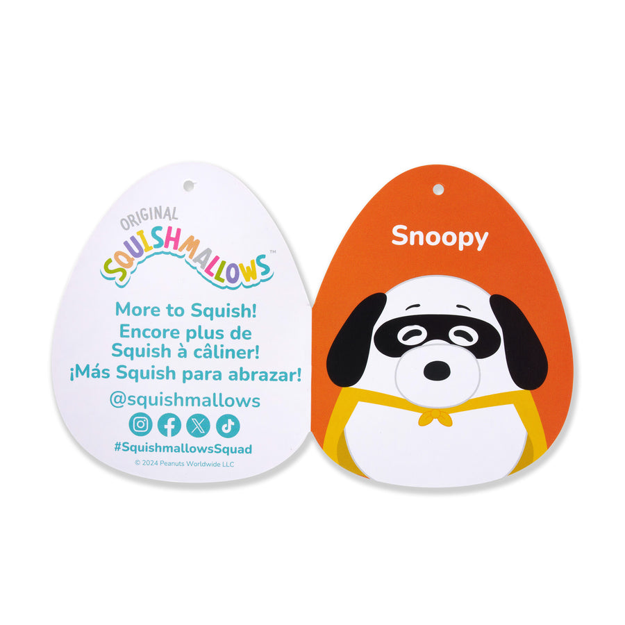 Squishmallows Peanuts 8-Inch Superhero Snoopy Plush Peanuts by Schulz Black / White | 625-CMSTRU